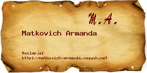 Matkovich Armanda névjegykártya